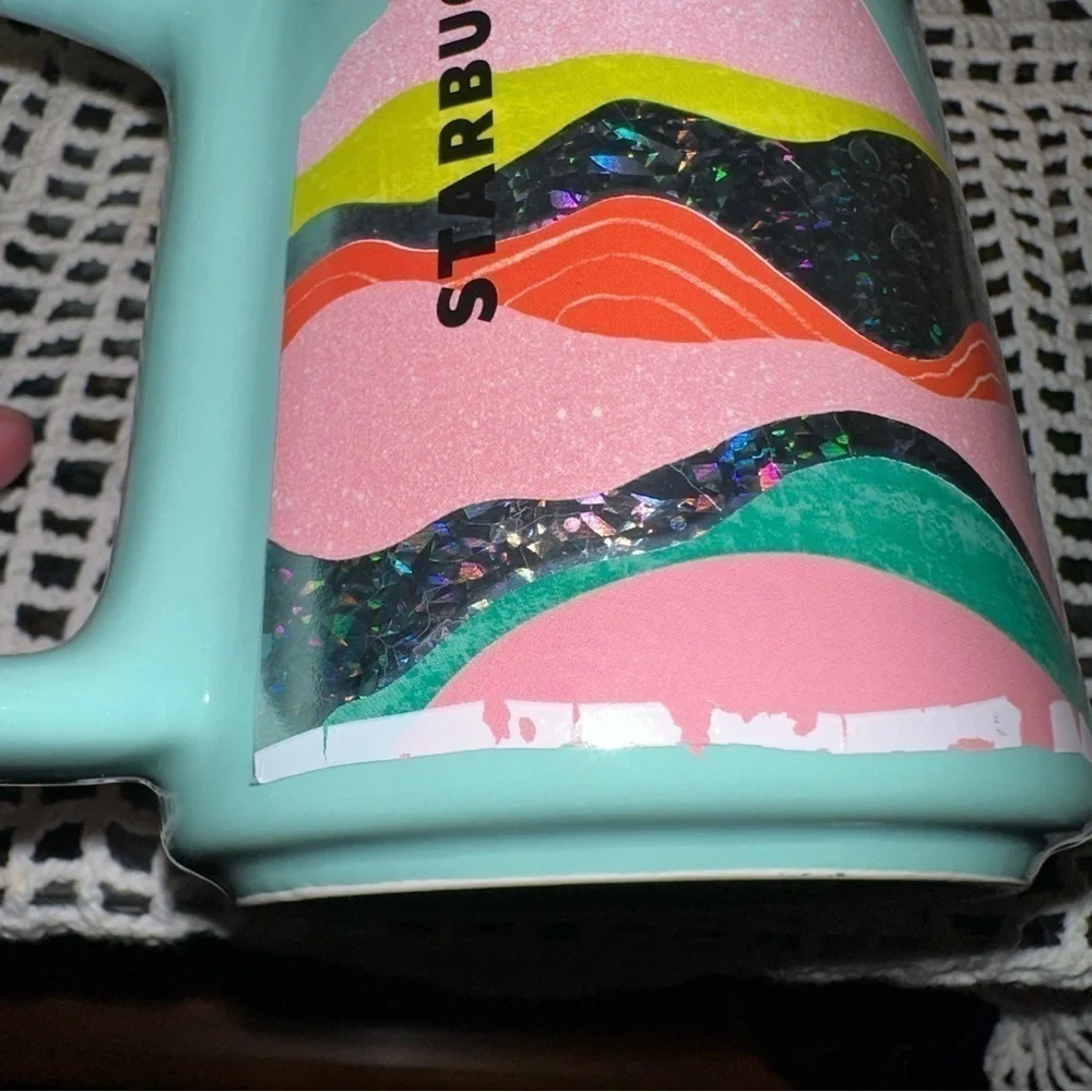 Starbucks Spring 2020 Teal Pink Holographic Mug